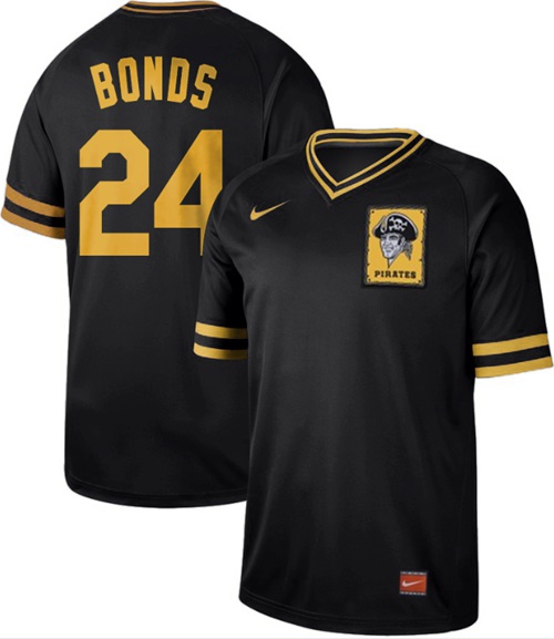 Nike Pirates #24 Barry Bonds Black Authentic Cooperstown Collection Stitched MLB Jersey