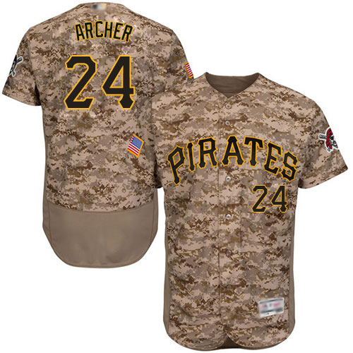 Pirates #24 Chris Archer Camo Flexbase Authentic Collection Stitched MLB Jersey
