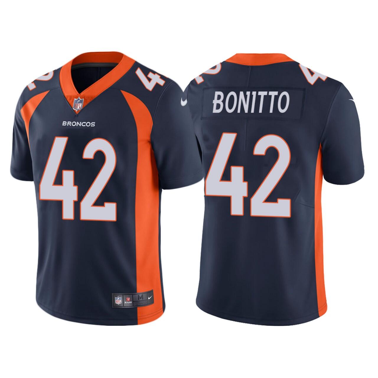 Men's Denver Broncos #42 Nik Bonitto Navy Vapor Untouchable Stitched Jersey