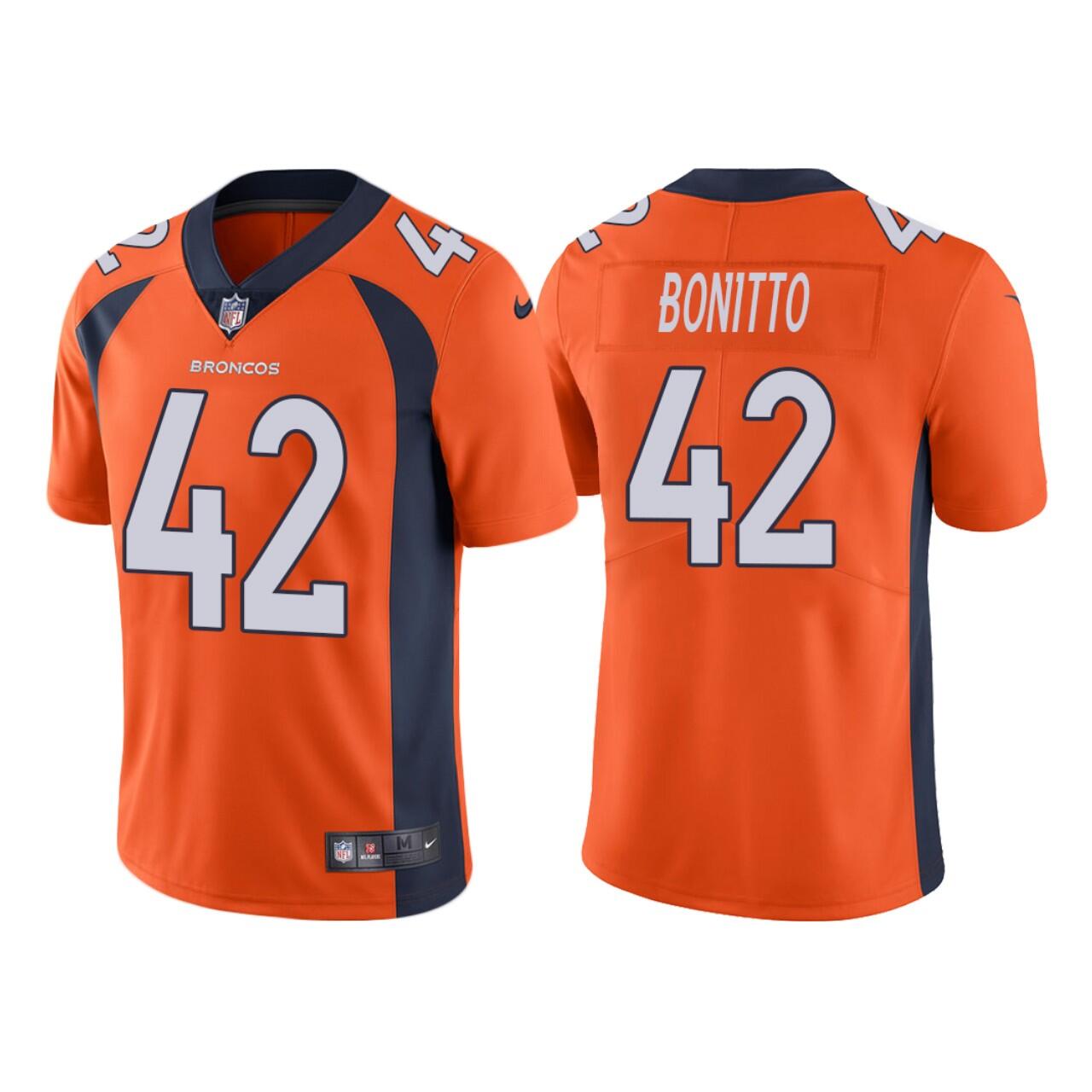 Men's Denver Broncos #42 Nik Bonitto Orange Vapor Untouchable Stitched Jersey