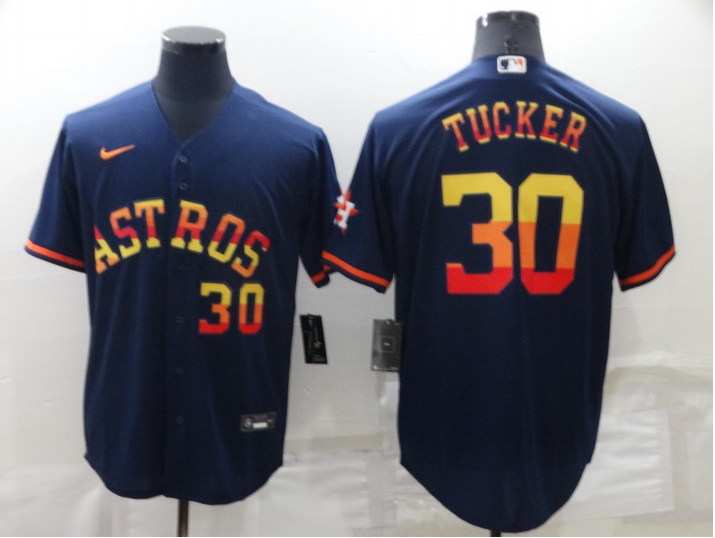 Women's Houston Astros #30 Kyle Tucker 2022 Navy Cool Base Stitched Jersey (Run Small)