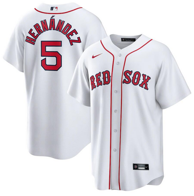 Men's Boston Red Sox #5 Enrique Hernandez White MLB Home Official Player Jersey