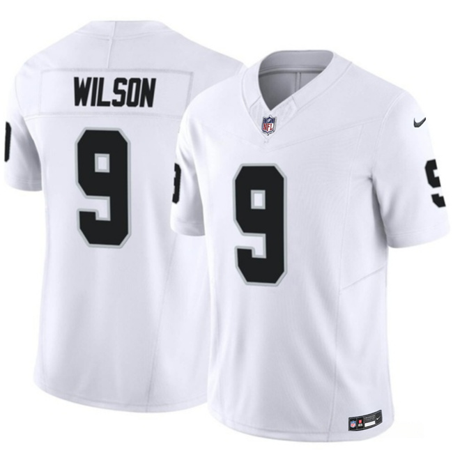 Men's Las Vegas Raiders #9 Tyree Wilson White 2023 F.U.S.E. With Prem1ere Patch Vapor Untouchable Limited Stitched Football Jersey