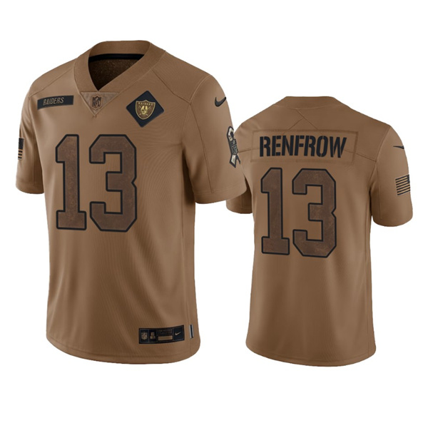 Men's Las Vegas Raiders #13 Hunter Renfrow 2023 Brown Salute To Service Limited Stitched Football Jersey