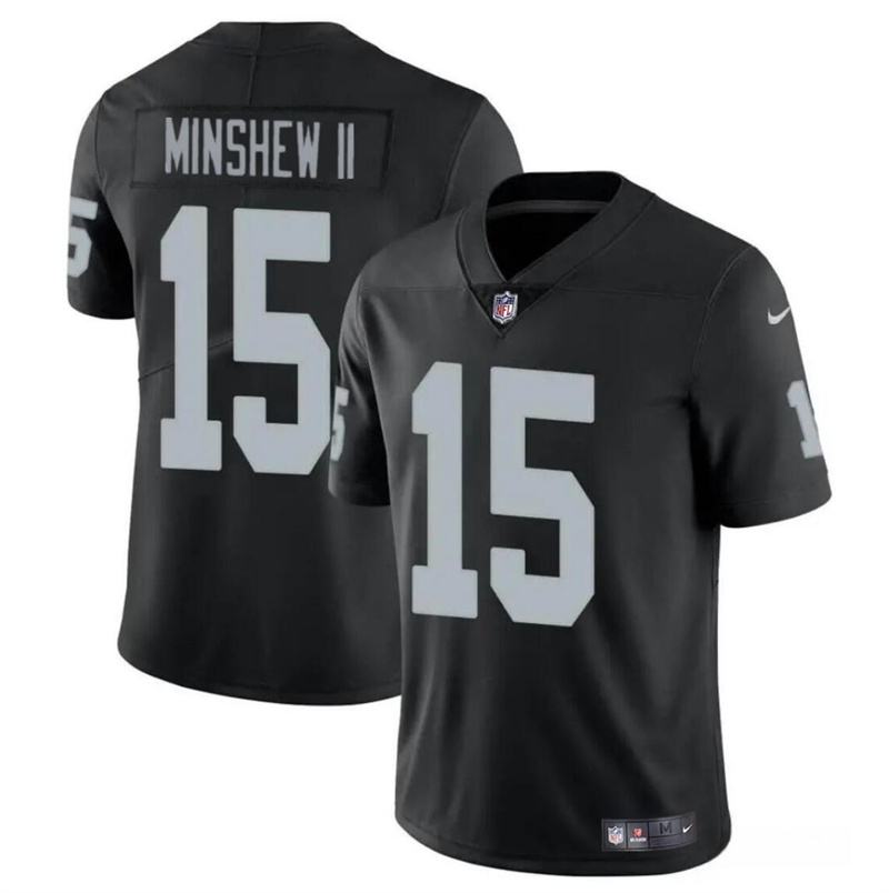 Men's Las Vegas Raiders #15 Gardner Minshew II Black Vapor Stitched Football Jersey