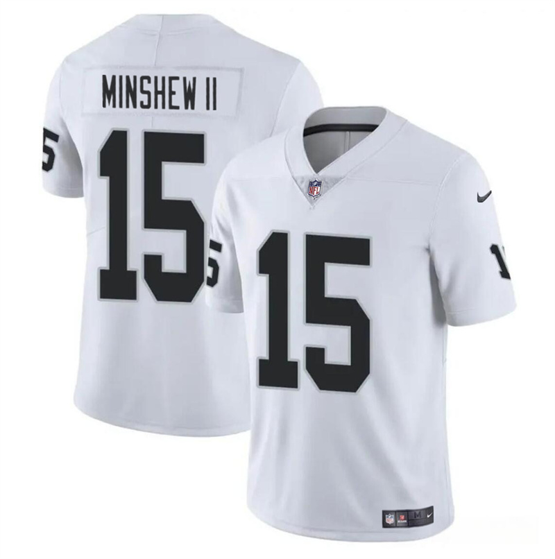 Men's Las Vegas Raiders #15 Gardner Minshew II White Vapor Stitched Football Jersey
