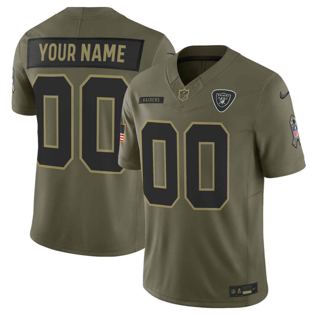 Men's Las Vegas Raiders Active Player Custom Olive 2025 F.U.S.E. Salute to Service Limited Stitched Football Jersey Men's Las Vegas Raiders Active Player Custom Olive 2025 F.U.S.E. Salute to Service Limited Stitched Football Jersey