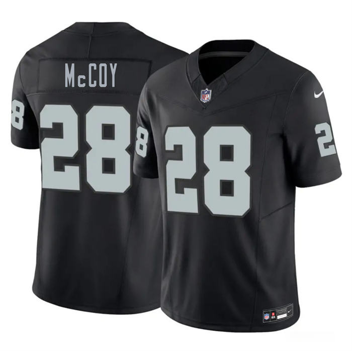 Men's Las Vegas Raiders #28 Jermod McCoy Black 2026 Draft F.U.S.E. Vapor Untouchable Limited Stitched Football Jersey
