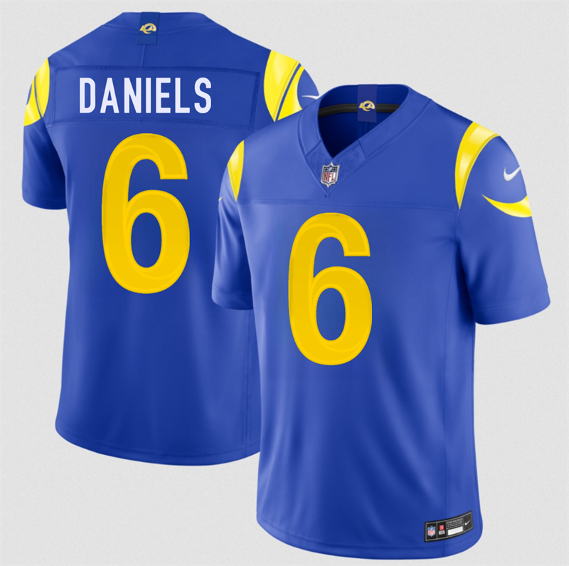 Men's Los Angeles Rams #6 CJ Daniels Royal 2026 Draft F.U.S.E. Vapor Limited Stitched Football Jersey