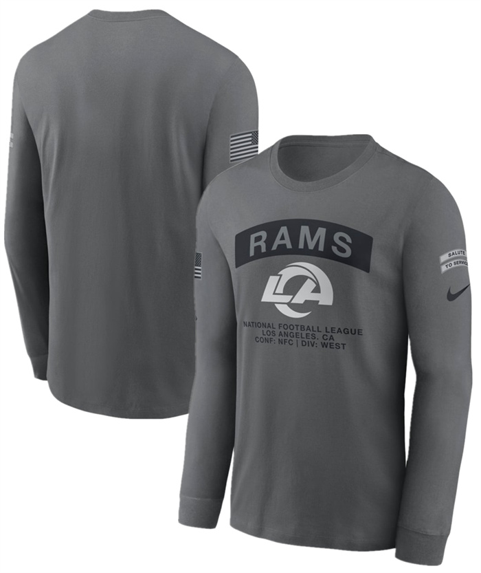 Men's Los Angeles Rams Gray 2026 Salute to Service Long Sleeve T-Shirt