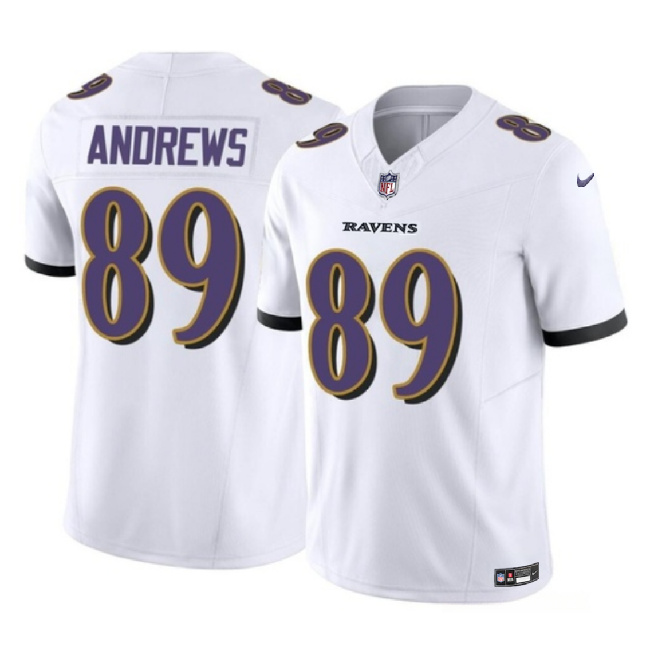 Men's Baltimore Ravens #89 Mark Andrews White 2023 F.U.S.E Vapor Limited Jersey