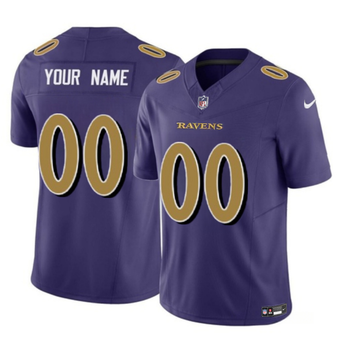 Men's Baltimore Ravens Active Player Custom Purple 2023 F.U.S.E Alternate Color Rush Limited Football Jersey