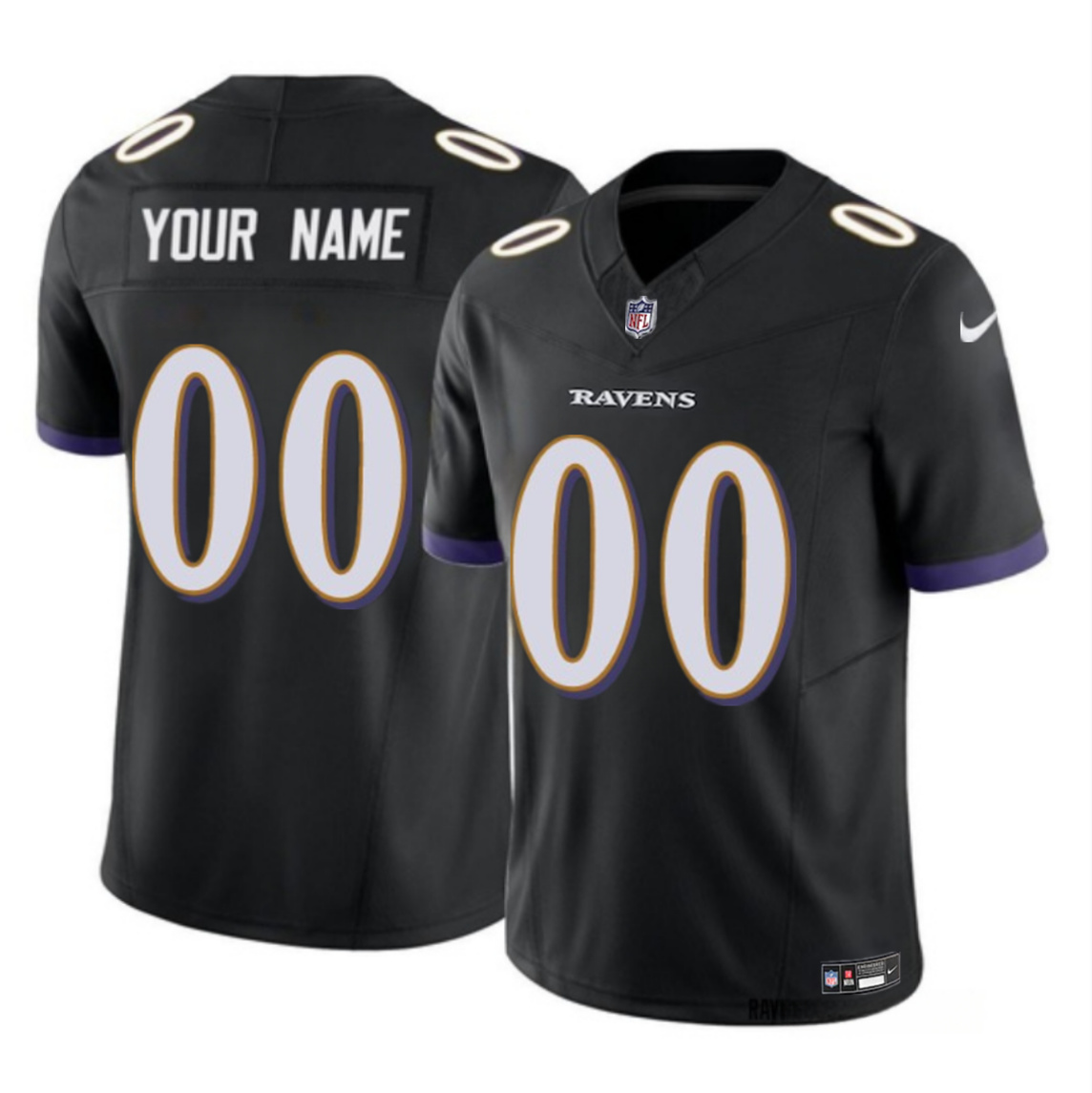 Women's Baltimore Ravens Active Player Custom Black 2023 F.U.S.E Alternate Vapor Untouchable Limited Football Jersey