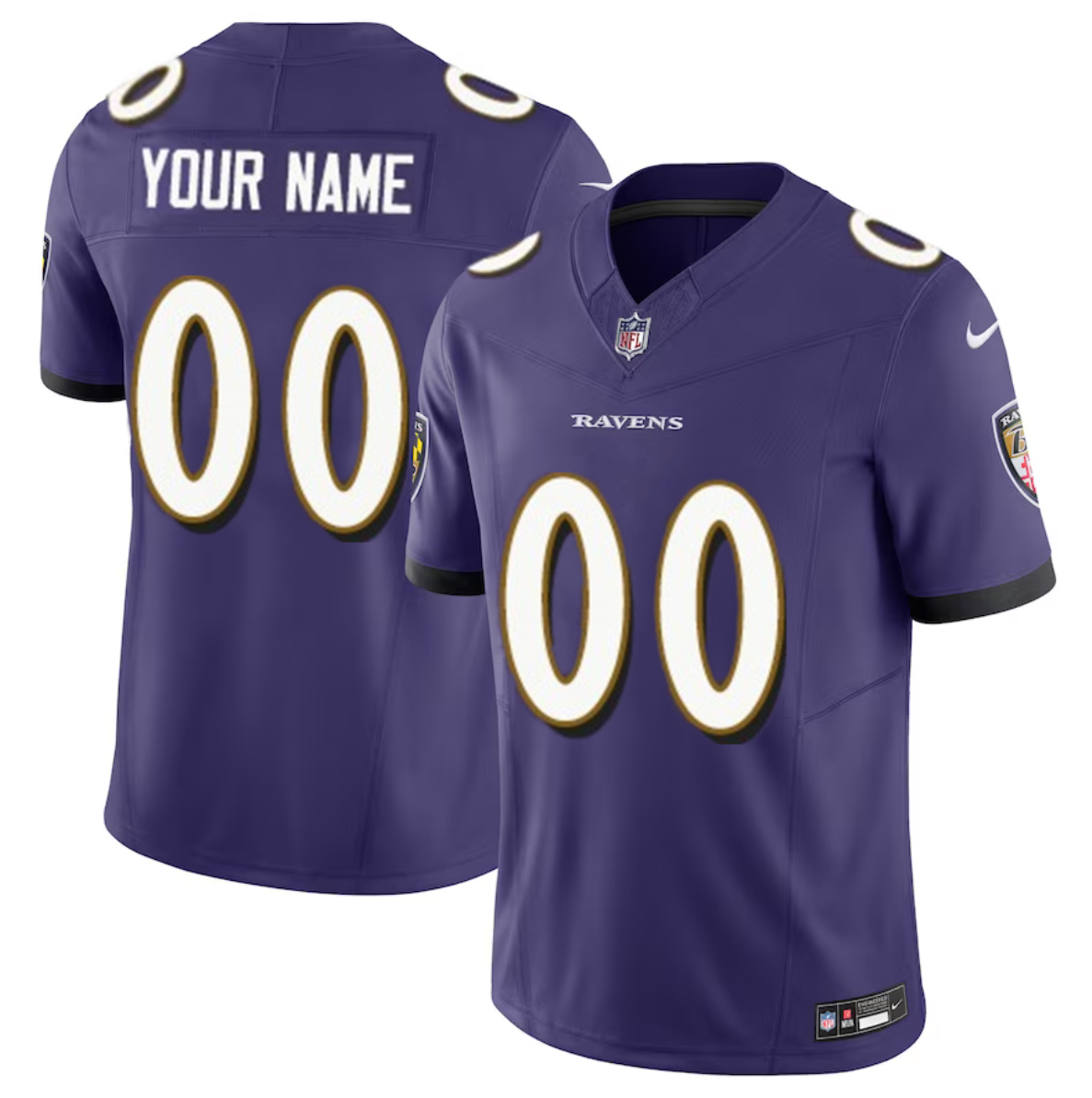 Women's Baltimore Ravens Active Player Custom Purple 2023 F.U.S.E Alternate Vapor Untouchable Limited Football Jersey