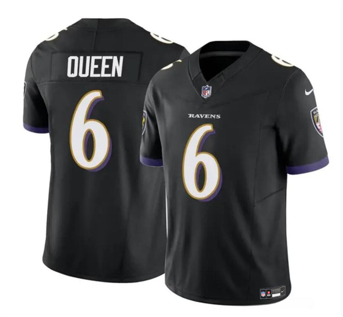 Men's Baltimore Ravens #6 Patrick Queen Black 2023 F.U.S.E. Vapor Limited Football Jersey