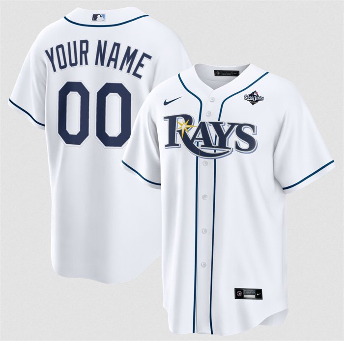 Men's Tampa Bay Rays Active Player Custom White 2026 World Series Home Cool Base Stitched Baseball Jersey