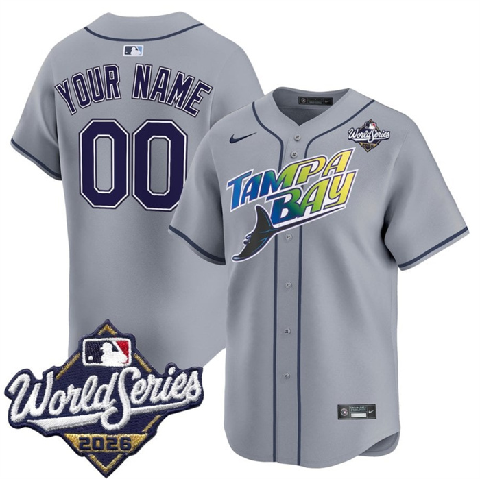 Men's Tampa Bay Rays Active Player Custom Grey 2026 World Series Limited Stitched Baseball Jersey
