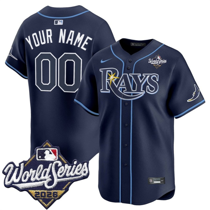 Men's Tampa Bay Rays Active Player Custom Navy 2026 World Series Limited Stitched Baseball Jersey