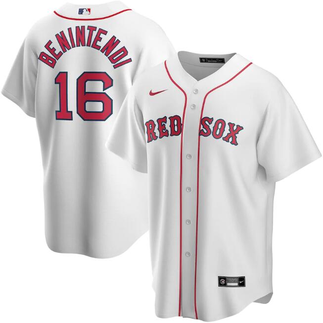 Men's Boston Red Sox #16 Andrew Benintendi White MLB Cool Base Stitched Jersey
