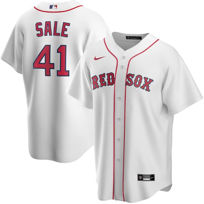 Men's Boston Red Sox #41 Chris Sale White MLB Cool Base Stitched Jersey