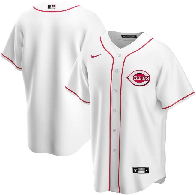 Men's Cincinnati Reds Blank White Cool Base Stitched Jersey