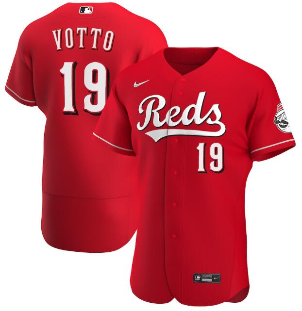 Men's Cincinnati Reds #19 Joey Votto Red MLB Flex Base Stitched Jersey