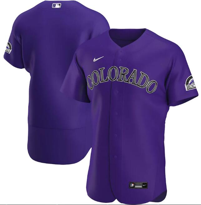 Men's Colorado Rockies Blank Purple MLB Flex Base Stitched Jersey