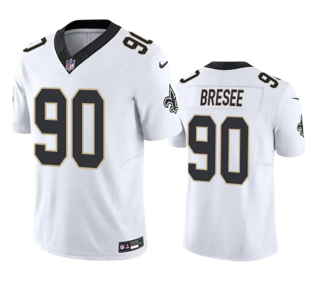 Men's New Orleans Saints #90 Bryan Bresee White 2023 F.U.S.E. Vapor Untouchable Limited Stitched Jersey