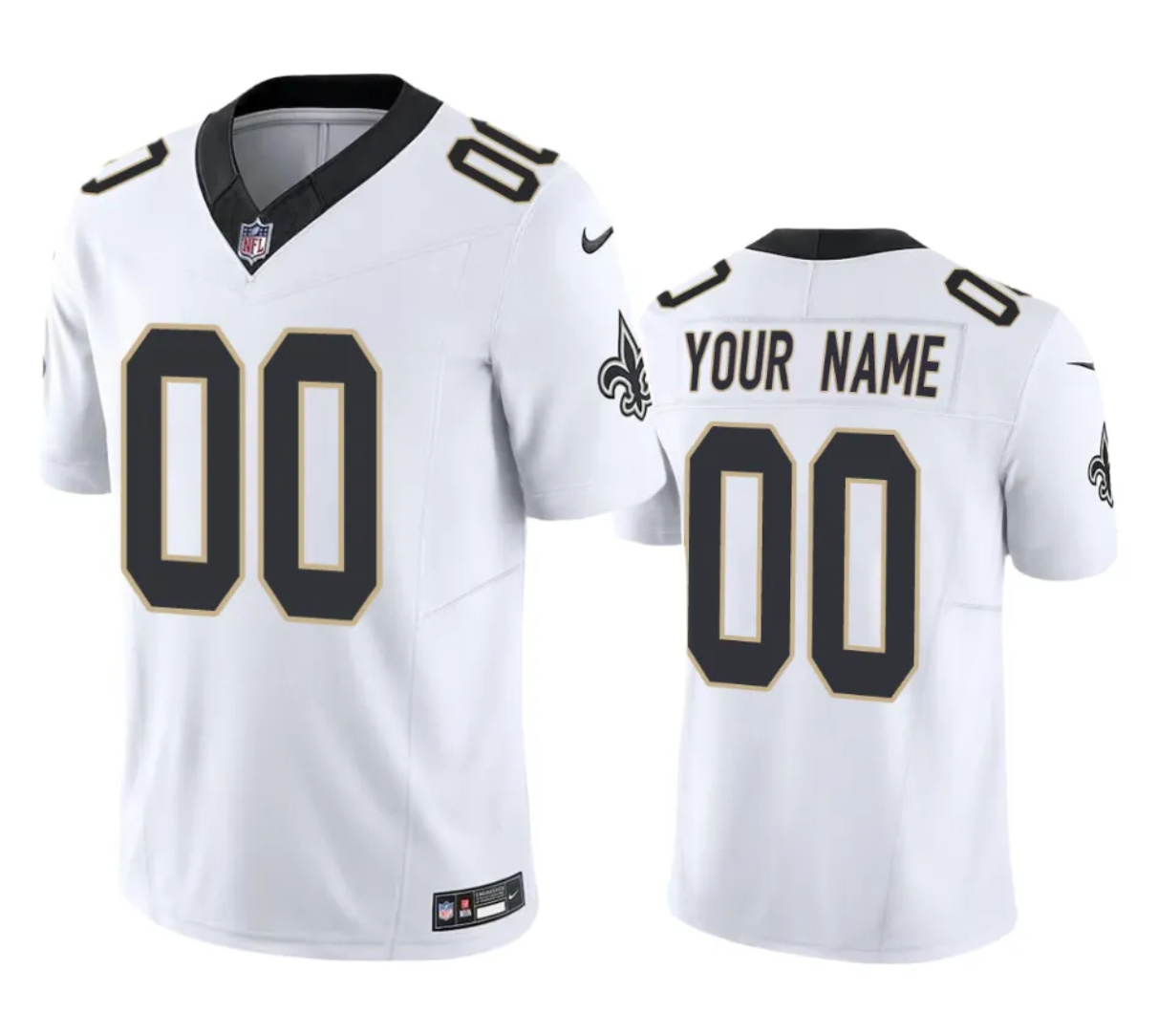 Men's New Orleans Saints Active Player Custom White 2023 F.U.S.E Vapor Limited Stitched Football Jersey