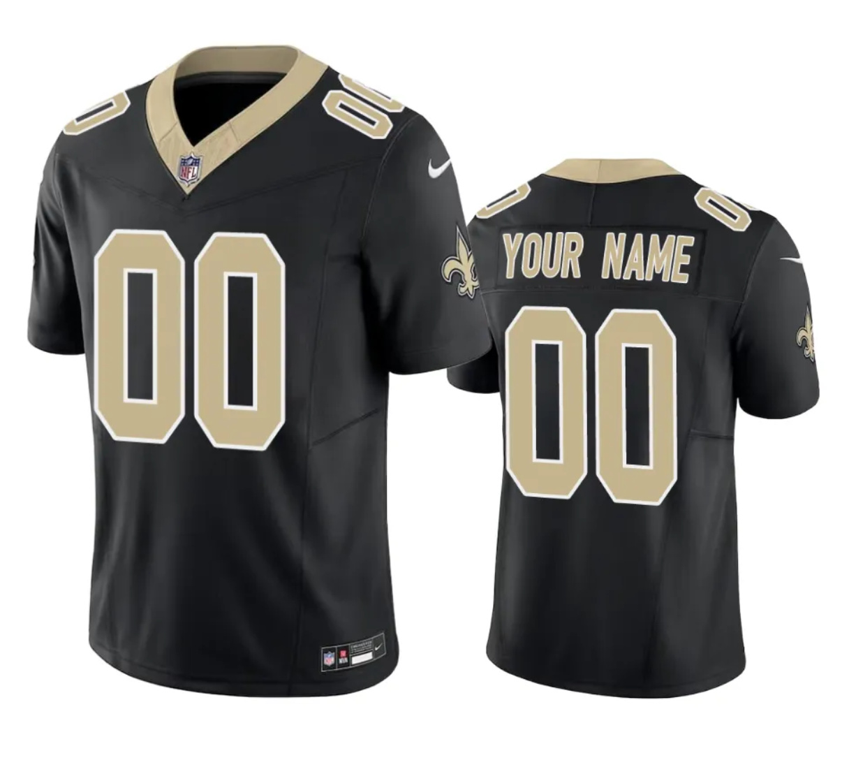 Men's New Orleans Saints Active Player Custom Black 2023 F.U.S.E Vapor Limited Stitched Football Jersey