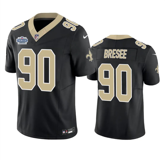 Men's New Orleans Saints #90 Bryan Bresee Black 2023 F.U.S.E. With Prem1ere Patch Vapor Untouchable Limited Stitched Football Jersey
