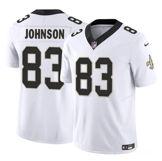 Men's New Orleans Saints #83 Juwan Johnson White 2023 F.U.S.E. Vapor Untouchable Limited Stitched Jersey