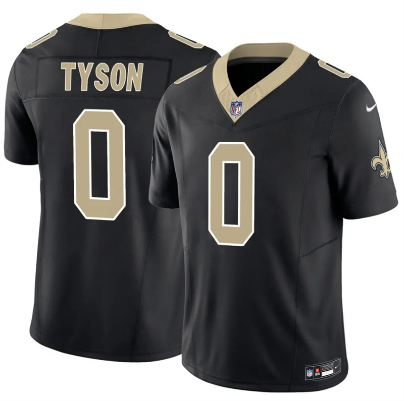 Men's New Orleans Saints #0 Jordyn Tyson Black 2026 F.U.S.E Vapor Limited Stitched Football Jersey