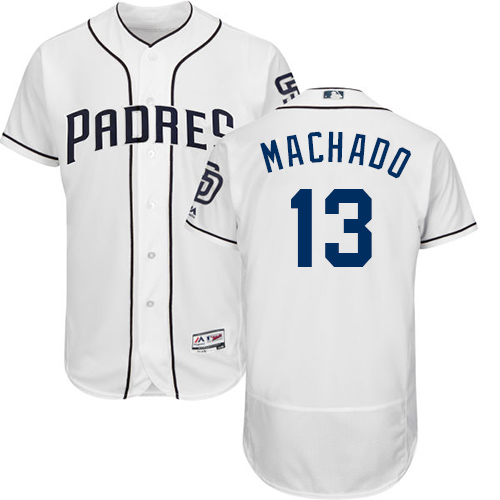 Padres #13 Manny Machado White Flexbase Authentic Collection Stitched MLB Jersey
