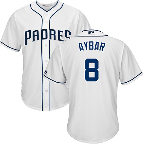 Padres #8 Erick Aybar White New Cool Base Stitched MLB Jersey