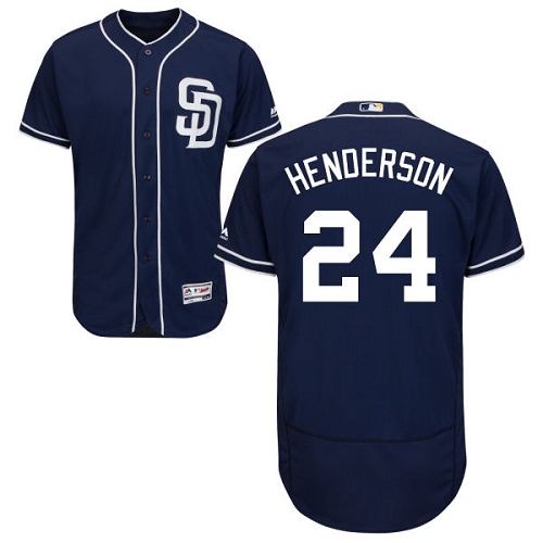 Padres #24 Rickey Henderson Navy Blue Flexbase Authentic Collection Stitched MLB Jersey