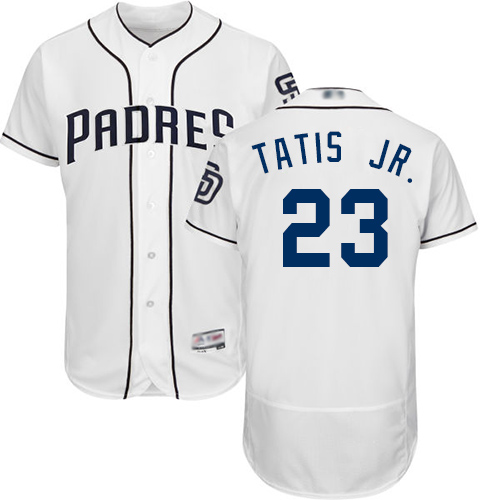 Padres #23 Fernando Tatis Jr. White Flexbase Authentic Collection Stitched MLB Jersey
