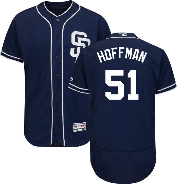 Padres #51 Trevor Hoffman Navy Blue Flexbase Authentic Collection Stitched MLB Jersey