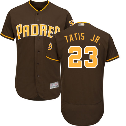 Padres #23 Fernando Tatis Jr. Brown Flexbase Authentic Collection Stitched MLB Jersey