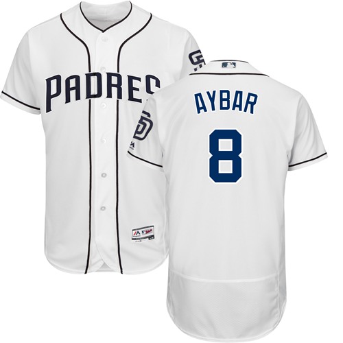 Padres #8 Erick Aybar White Flexbase Authentic Collection Stitched MLB Jersey