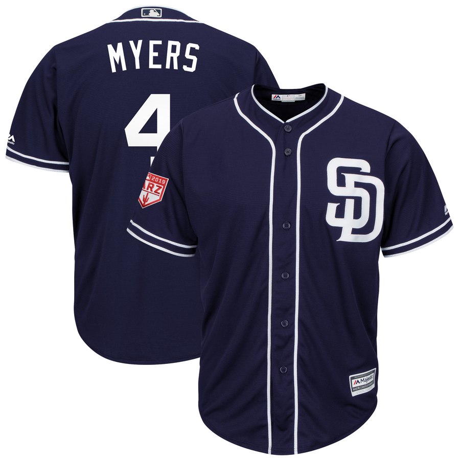 Padres #4 Wil Myers Navy 2019 Spring Training Cool Base Stitched MLB Jersey