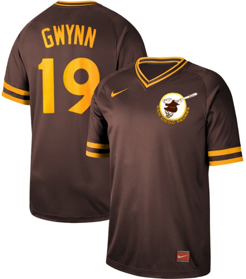Nike Padres #19 Tony Gwynn Brown Authentic Cooperstown Collection Stitched MLB Jersey