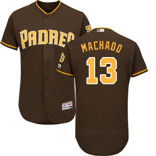 Padres #13 Manny Machado Brown Flexbase Authentic Collection Stitched MLB Jersey