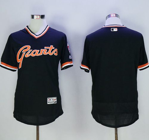 Giants Blank Black Flexbase Authentic Collection Cooperstown Stitched MLB Jersey