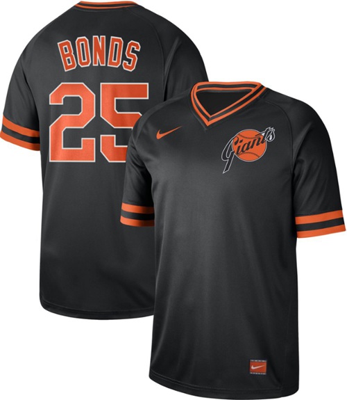 Nike Giants #25 Barry Bonds Black Authentic Cooperstown Collection Stitched MLB Jersey