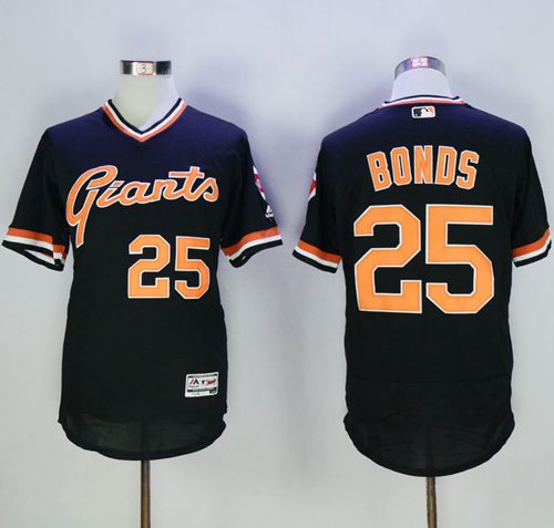 Giants #25 Barry Bonds Black Flexbase Authentic Collection Cooperstown Stitched MLB Jersey