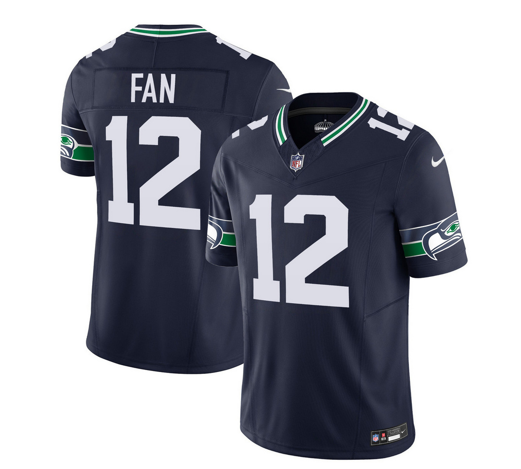 Men's Seattle Seahawks #12 Fan 2023 F.U.S.E. Navy Limited Stitched Football Jersey