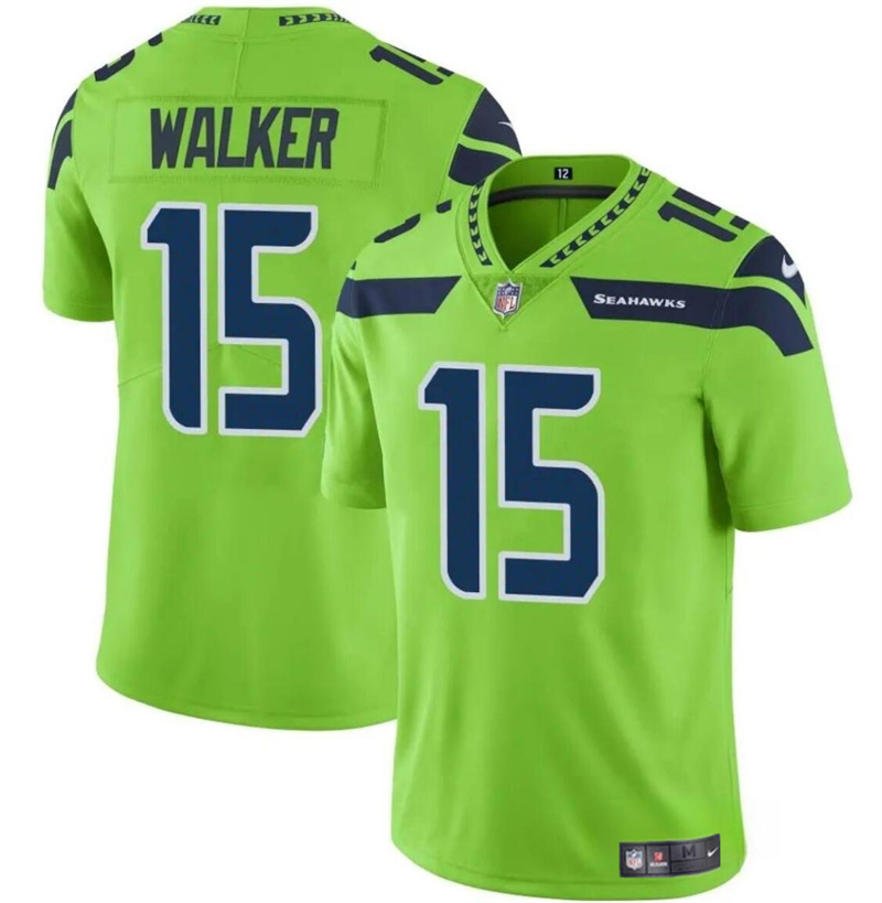 Men's Seattle Seahawks #15 P.J. Walker Green Vapor Limited Stitched Football Jersey