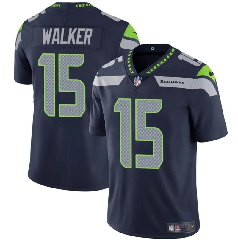 Men's Seattle Seahawks #15 P.J. Walker Navy Vapor Limited Stitched Football Jersey