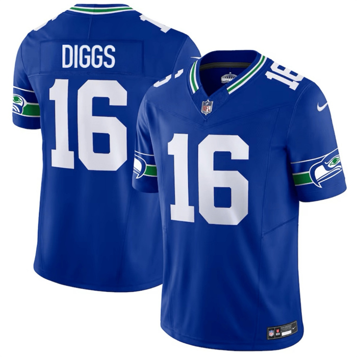 Men's Seattle Seahawks #16 Trevon Diggs Royal 2025 F.U.S.E Throwback Vapor Limited Stitched Football Jersey